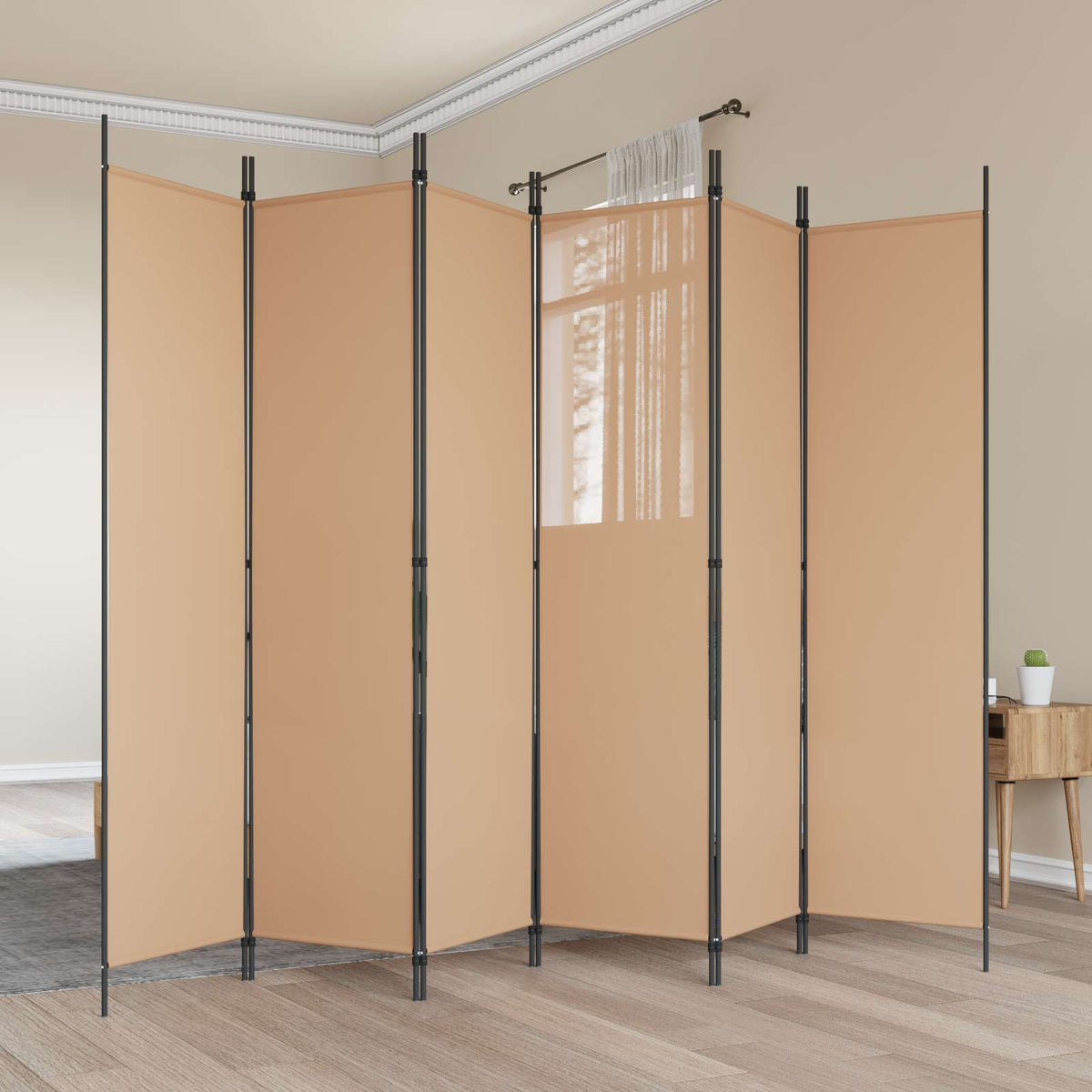 Vidaxl 6-panelen kamerscherm beige 300 x 200 cm stof