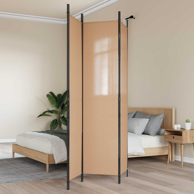 Vidaxl 3-panel room divider beige 150 x 220 cm stof