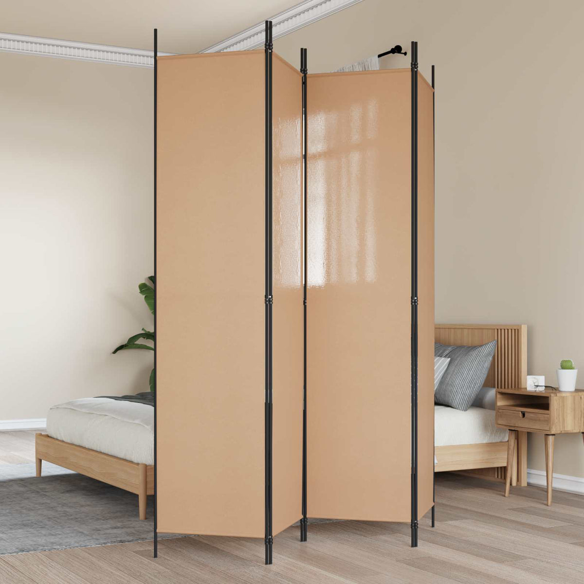 Vidaxl 4-panelen roomdivider beige 200 x 220 cm stof