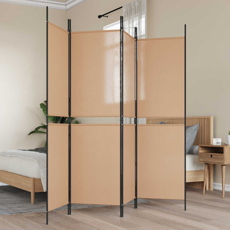 Vidaxl 4-panel room divider beige 200 x 180 cm stof