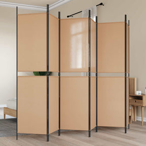 Vidaxl 6-panelen kamerscherm beige 300 x 200 cm stof