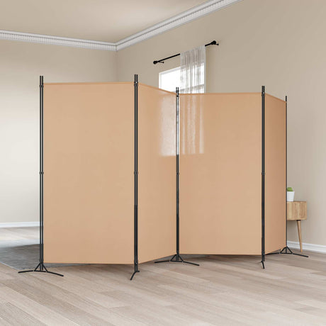 Vidaxl 4-panelen roomdivider beige 346 x 180 cm stof