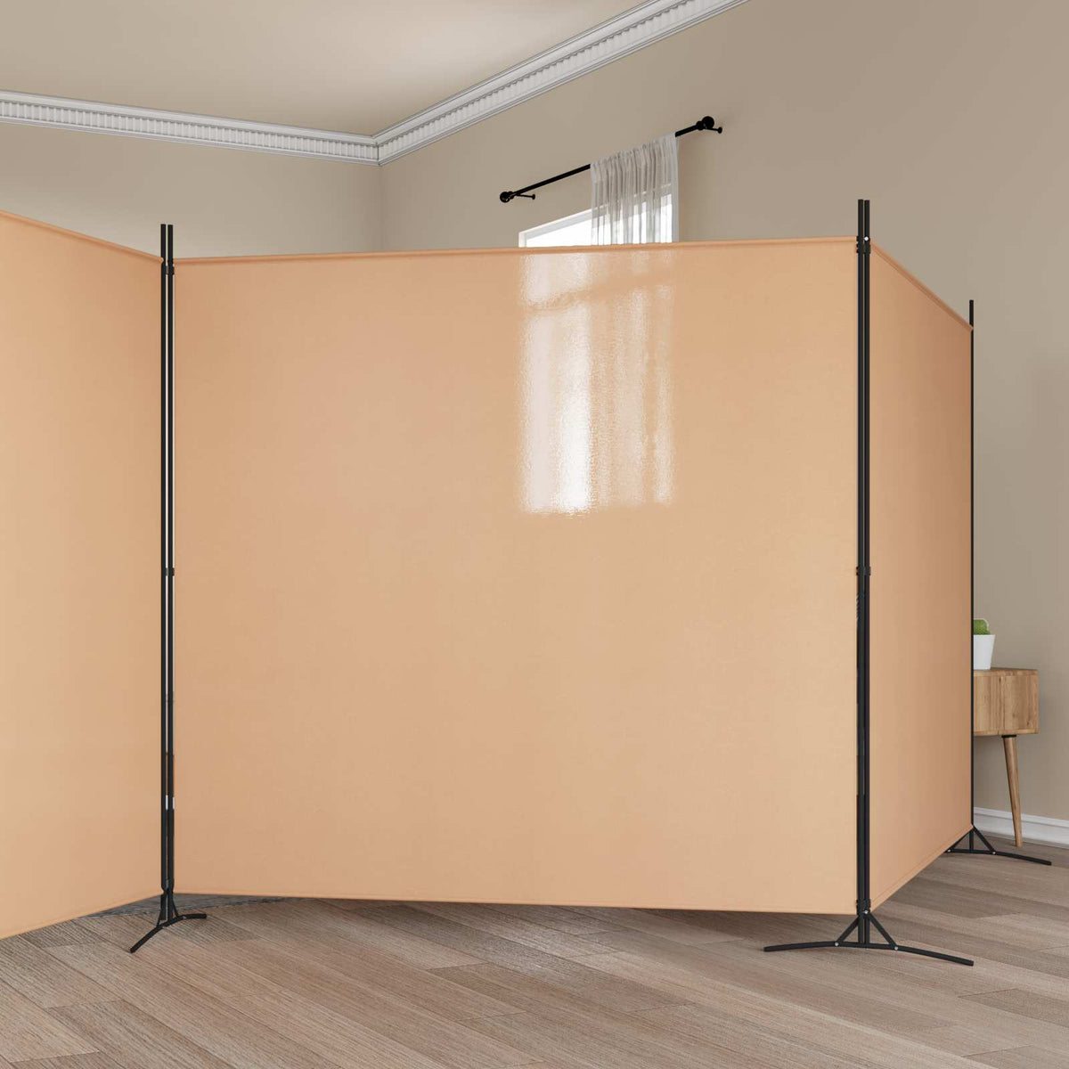 Vidaxl 4-panelen roomdivider beige 525 x 180 cm stof