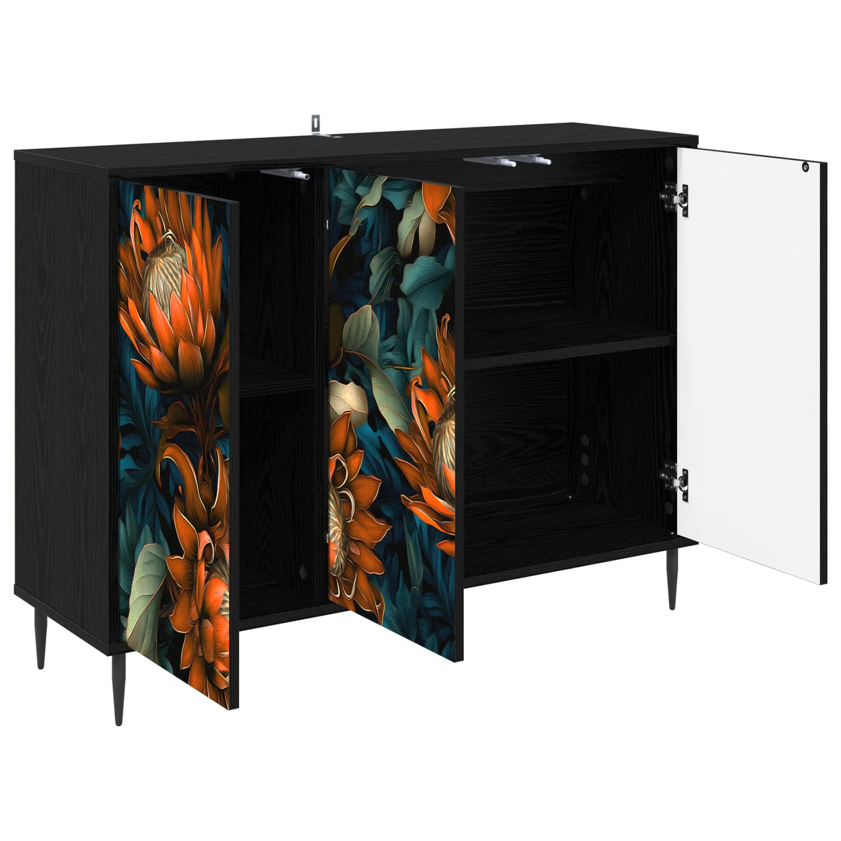 Vidaxl dressoir lochem zwart eiken 102 x 33 x 76 cm bewerkt hout