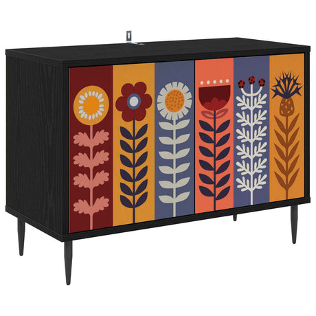 Vidaxl tv-meubel essen 69 x 33 x 50,5 cm zwart eiken bewerkt hout