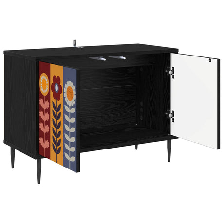 Vidaxl tv-meubel essen 69 x 33 x 50,5 cm zwart eiken bewerkt hout