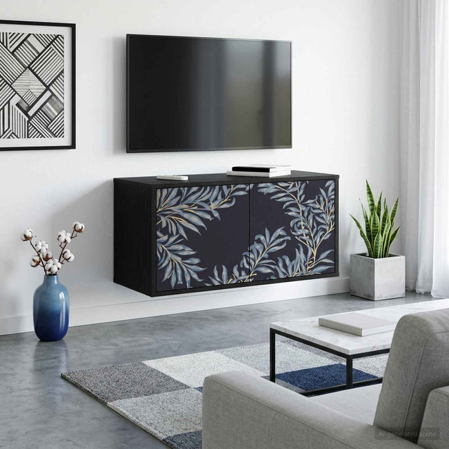 Vidaxl wandgemonteerd tv-meubel dokkum 69 x 33 x 40 cm zwart eiken