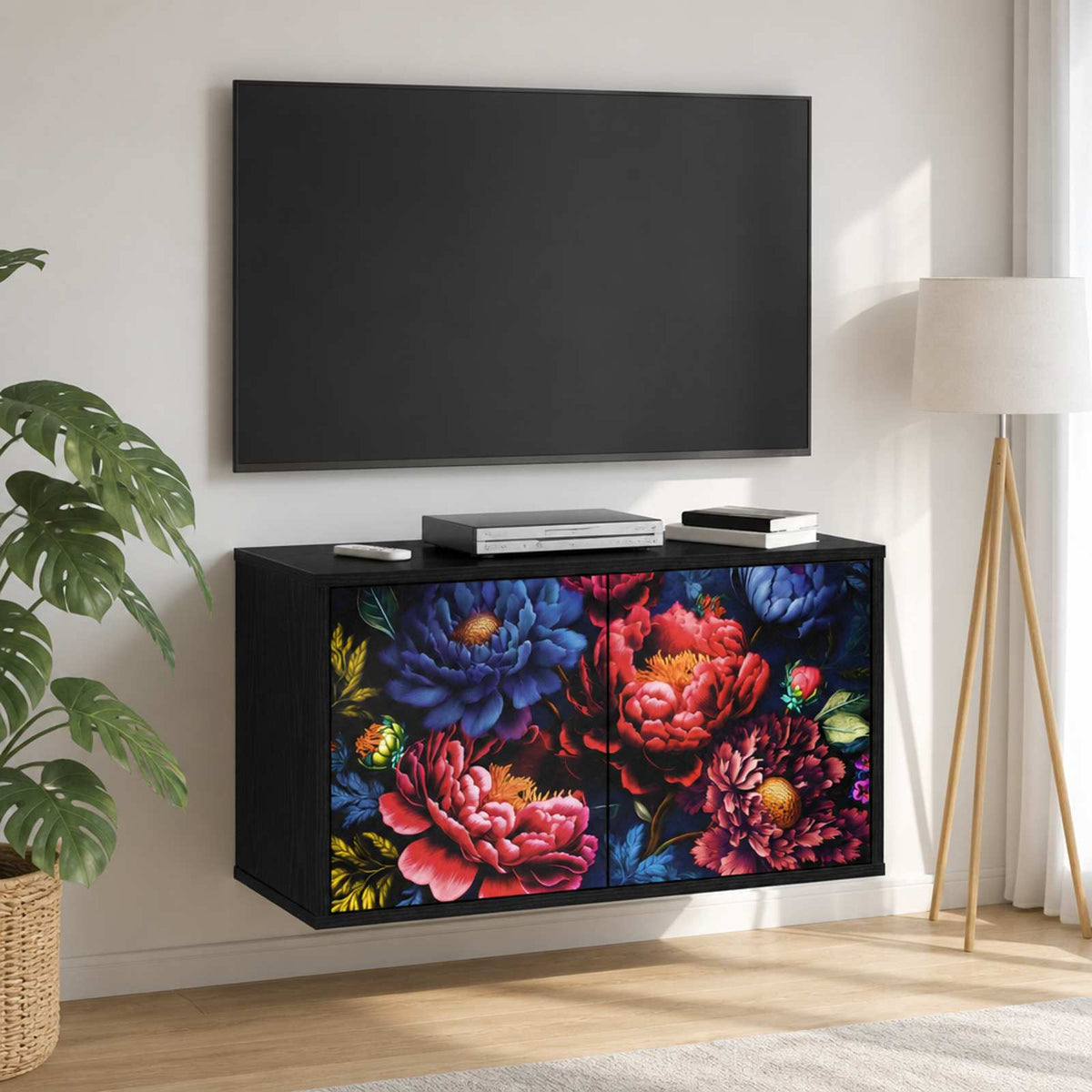 Vidaxl wandgemonteerd tv-meubel kiel 69 x 33 x 40 cm zwart eiken