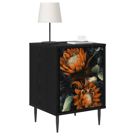 Vidaxl nachtkastje lochem zwart eiken 36 x 33 x 51 cm bewerkt hout