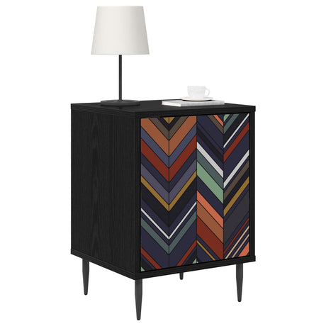 Vidaxl nachtkastje ommen 2 st zwart eiken 36 x 33 x 51 cm bewerkt hout