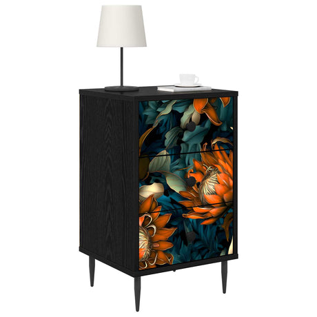 Vidaxl nachtkastje lochem 2 st zwart eiken 36 x 33 x 61 cm