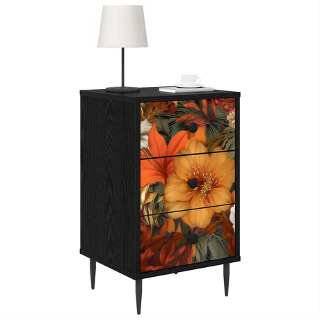 Vidaxl nachtkastje gennep 2 st zwart eiken 36 x 33 x 61 cm