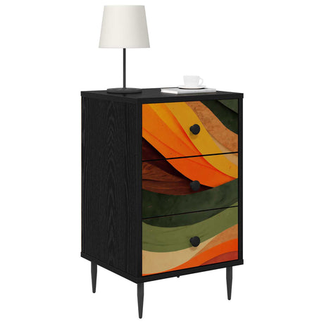 Vidaxl nachtkastje bonn zwart eiken 36 x 33 x 61 cm bewerkt hout