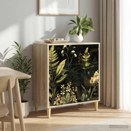Vidaxl ladekast rhenen tropisch junglemotief 66 x 36,5 x 75 cm sonoma