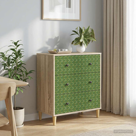 Vidaxl ladekast geleen groen geometrisch patroon 66 x 36,5 x 75 cm