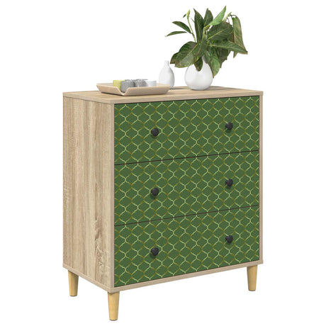 Vidaxl ladekast geleen groen geometrisch patroon 66 x 36,5 x 75 cm