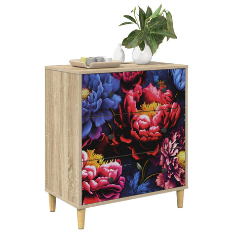 Vidaxl ladekast kiel donker pioenroosprint 66 x 36,5 x 75 cm sonoma