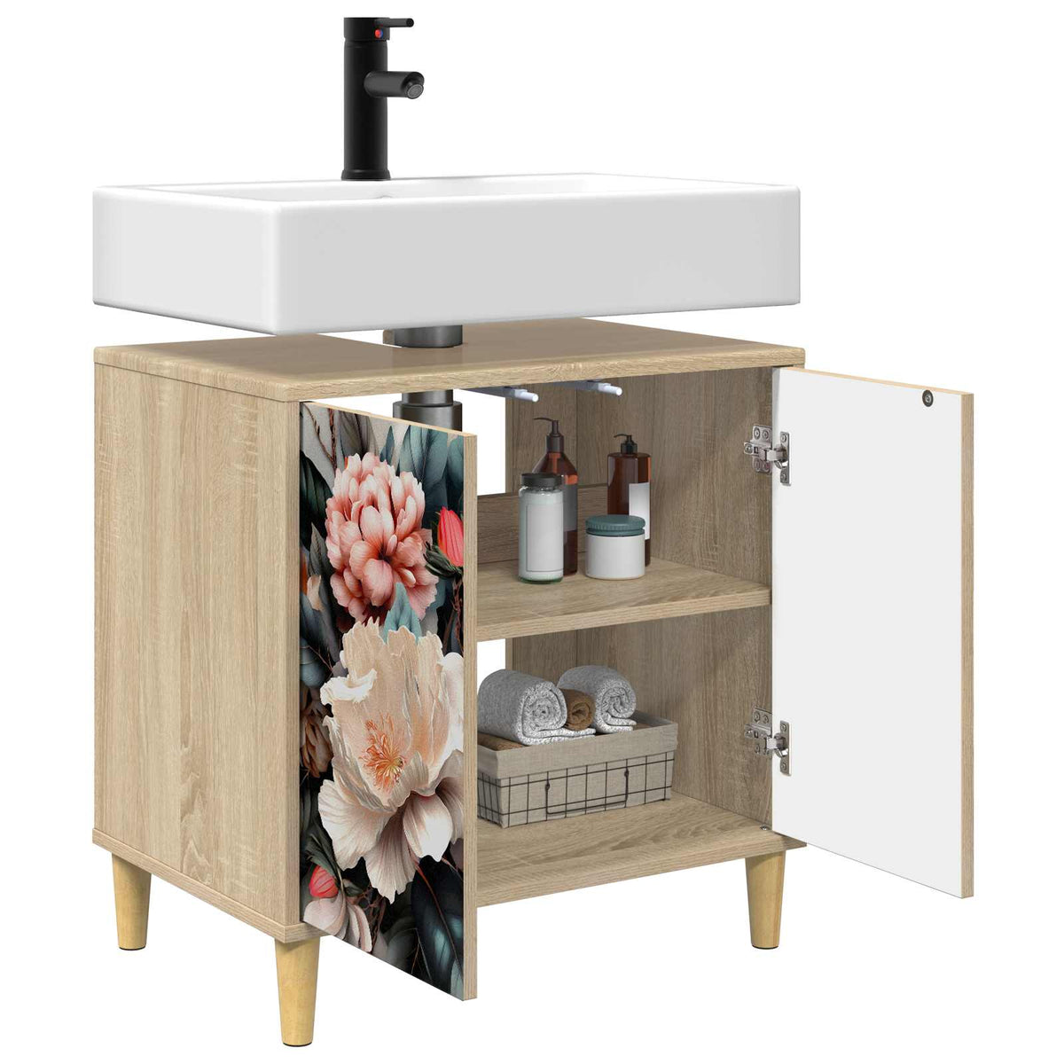 Vidaxl badkamerkast borne sonoma 60 x 40 x 60 cm bewerkt hout