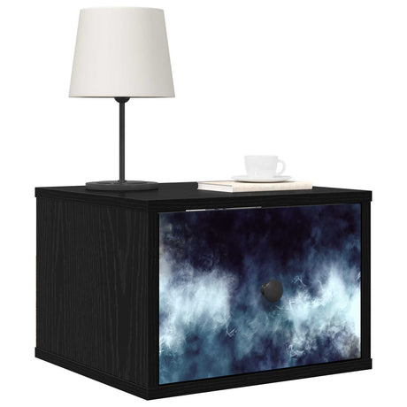 Vidaxl wandkastje raalte 2 st zwart eiken 36 x 33 x 25 cm bewerkt hout