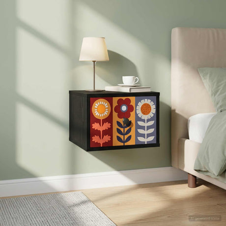 Vidaxl wandkastje essen 2 st zwart eiken 36 x 33 x 25 cm bewerkt hout