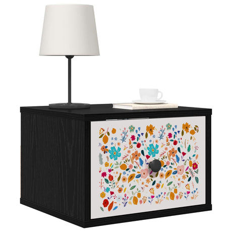 Vidaxl wandkastje mainz 2 st zwart eiken 36 x 33 x 25 cm bewerkt hout