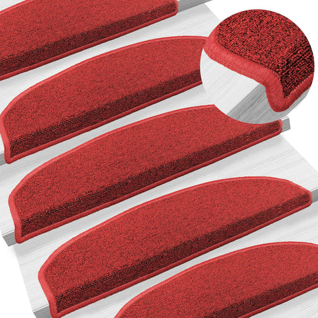 Vidaxl zelfklevende trapmatten 15 st 80 x 24,5 x 3,5 cm rood