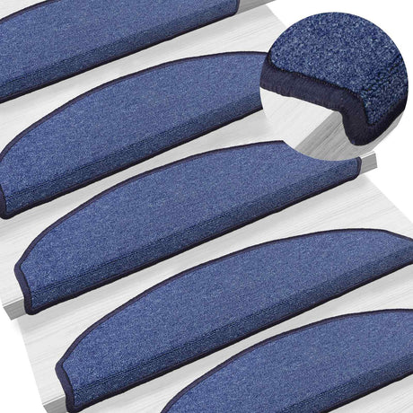 Vidaxl zelfklevende trapmatten 15 st 80 x 24,5 x 3,5 cm blauw