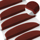 Vidaxl zelfklevende trapmatten 15 st 80 x 24,5 x 3,5 cm bordeaux rood
