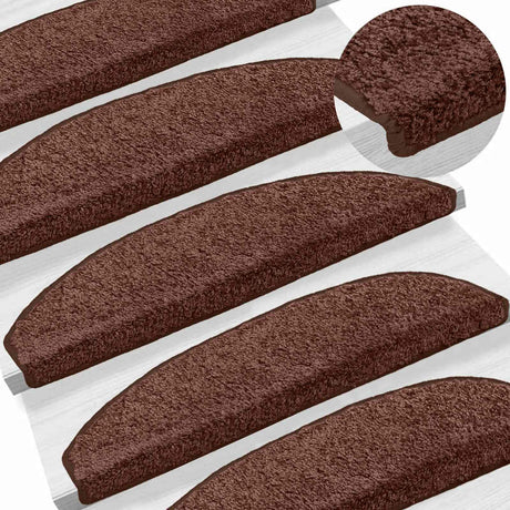 Vidaxl zelfklevende trapmatten 15 st 80 x 24,5 x 3,5 cm bruin