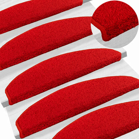 Vidaxl zelfklevende trapmatten 15 st 80 x 24,5 x 3,5 cm rood