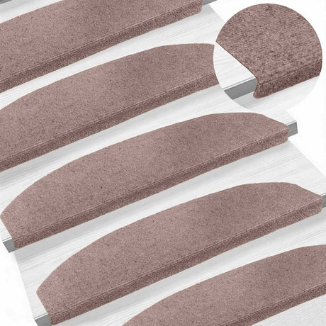 Vidaxl zelfklevende trapmatten 15 st 80 x 24,5 x 3,5 cm beige