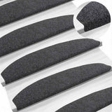 Vidaxl zelfklevende trapmatten 15 st 80 x 24,5 x 3,5 cm donkergrijs
