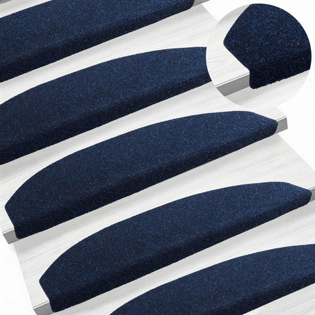 Vidaxl zelfklevende trapmatten 15 st 80 x 24,5 x 3,5 cm marineblauw
