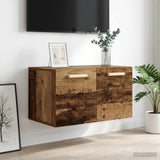 Vidaxl wandkast oud hout 60 x 36,5 x 35 cm bewerkt hout