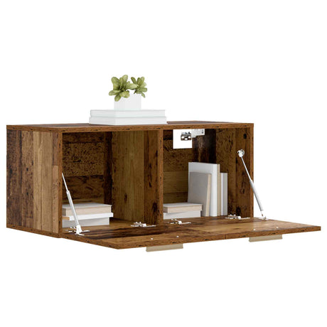 Vidaxl wandkast muurmontage oud hout 80 x 36,5 x 35 cm bewerkt hout