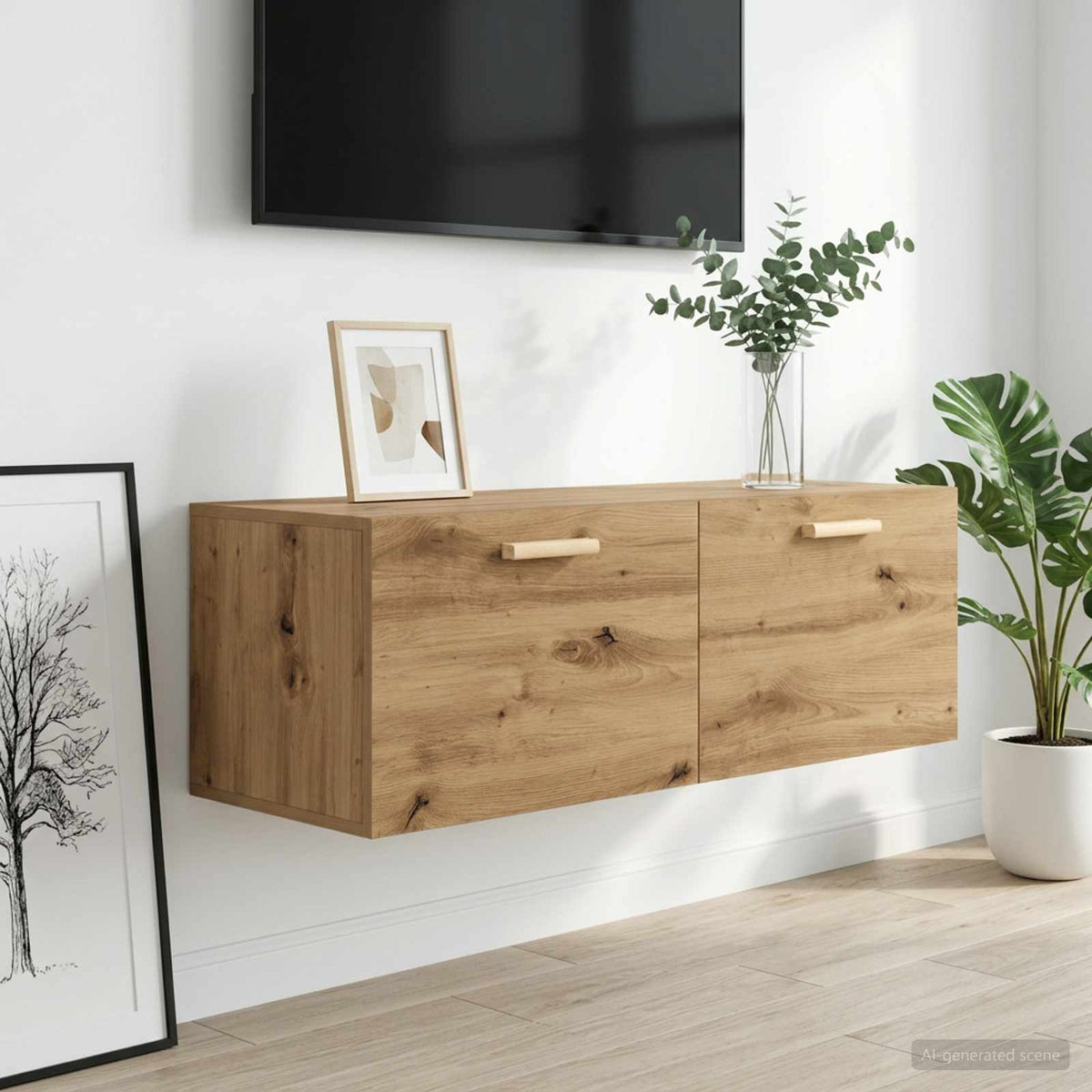 Vidaxl wandkast 100 x 36,5 x 35 cm bewerkt hout artisanaal eiken