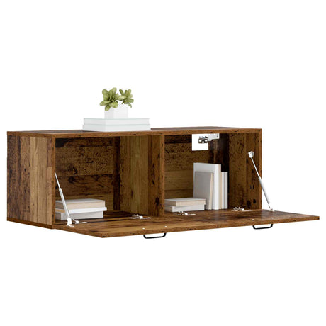 Vidaxl wandkast oud hout 100 x 36,5 x 35 cm bewerkt hout