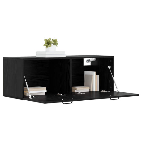 Vidaxl wandkast zwart eiken 100 x 36,5 x 35 cm bewerkt hout