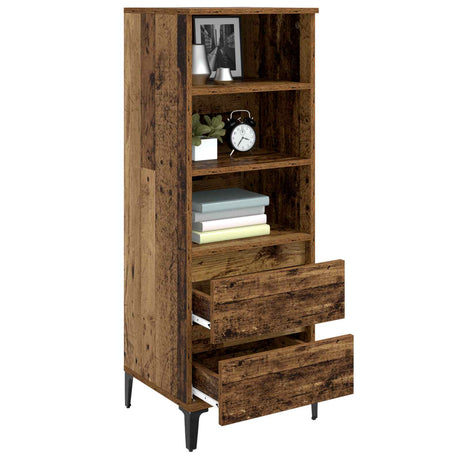 Vidaxl hoge kast oud hout 40 x 36 x 110 cm bewerkt hout