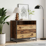 Vidaxl ladenkast 3-lade oud hout 70 x 41 x 70 cm bewerkt hout