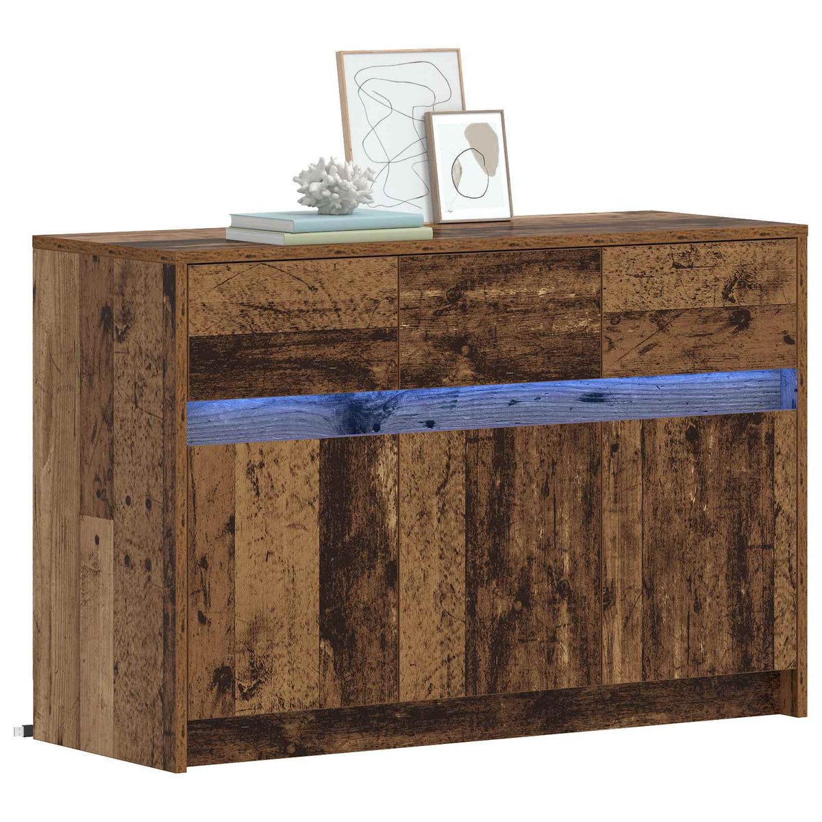 Vidaxl tv-kast 91 x 34 x 61 cm oud hout bewerkt hout