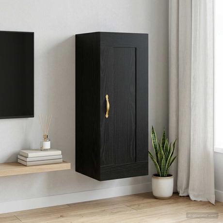 Vidaxl wandkast zwart eiken 34,5 x 34 x 90 cm bewerkt hout