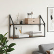 Vidaxl wandplank muurmontage oud hout 80 x 21 x 51 cm metaal pb