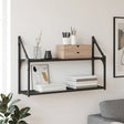 Vidaxl wandplank muurmontage zwart eiken 80 x 21 x 51 cm metaal pb