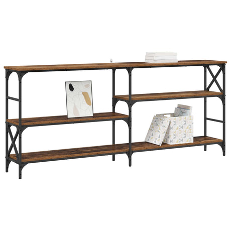 Vidaxl wandtafel oud hout 180 x 29 x 76,5 cm metaal pb
