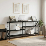Vidaxl wandtafel zwart eiken 180 x 29 x 76,5 cm metaal pb