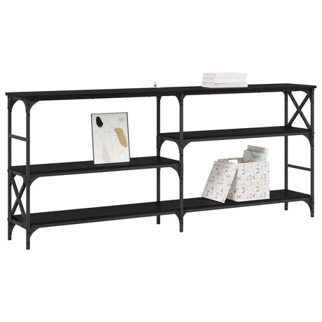 Vidaxl wandtafel zwart eiken 180 x 29 x 76,5 cm metaal pb
