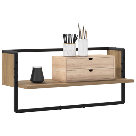 Vidaxl wandplank muurmontage artisanaal eiken 65 x 25 x 30 cm