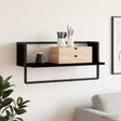 Vidaxl wandplank muurmontage zwart eiken 65 x 25 x 30 cm metaal pb