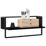 Vidaxl wandplank muurmontage zwart eiken 65 x 25 x 30 cm metaal pb